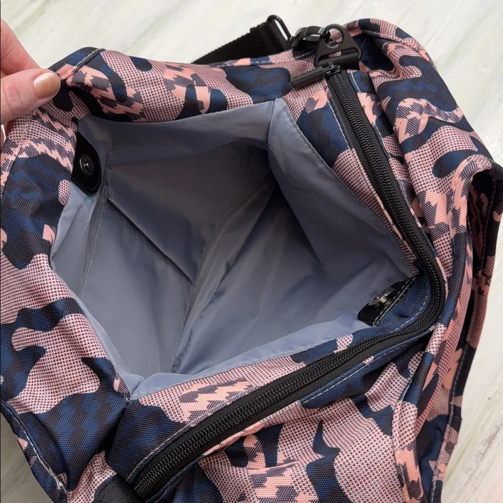 IHKWIP Everyday Shopper Tote with Crossbody Strap Pink and Blue Blush Camo